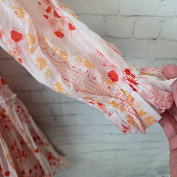 Innika Choo Voile Collar Tier Mini Dress Size 0 - 2 XS Baby Doll Frills Peasant - Picture 6 of 12